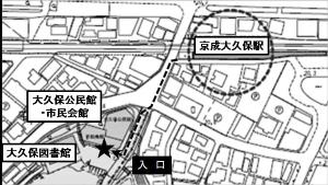 大久保公民館の地図