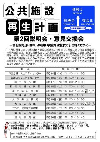 公共施設再生計画第2回説明会・意見交換会ちらし