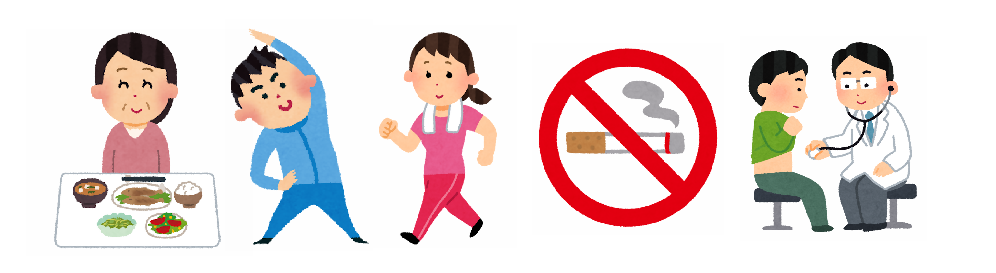 健康づくりに取り組むイラスト