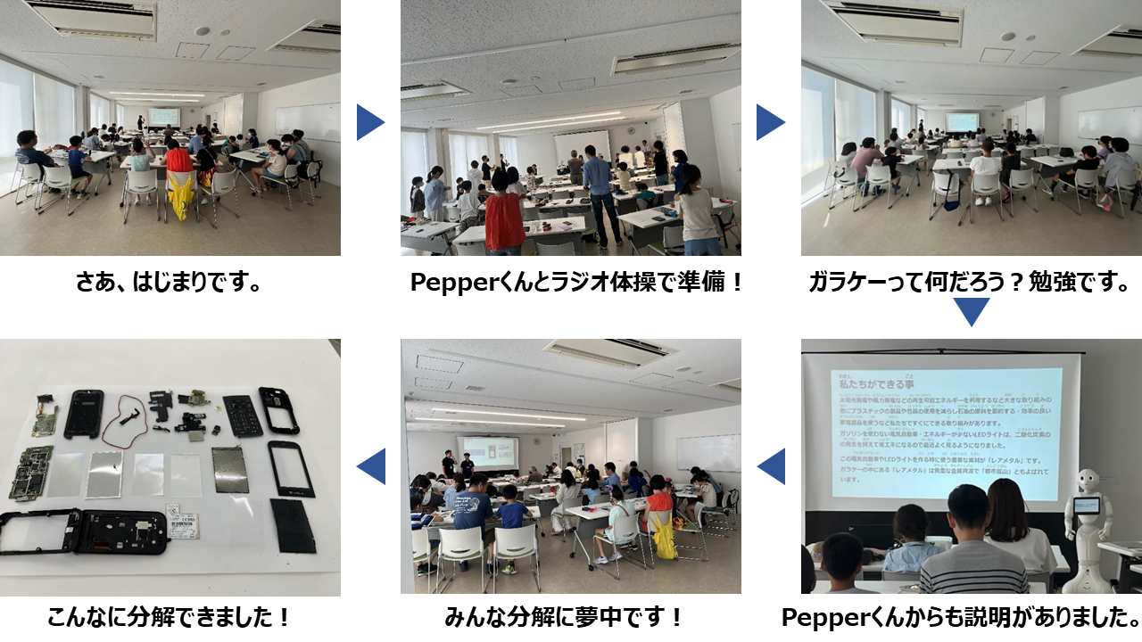 ガラケー解体教室の講座の様子