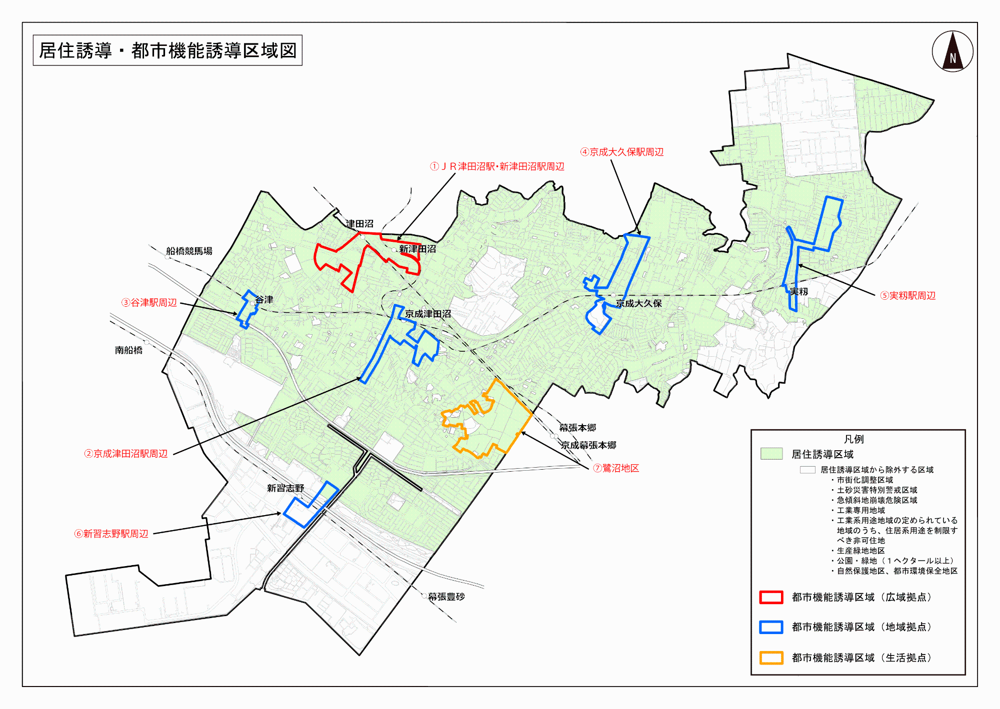 居住誘導・都市機能誘導区域図