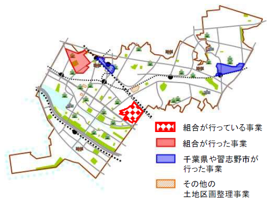 区画整理事業区域の位置図