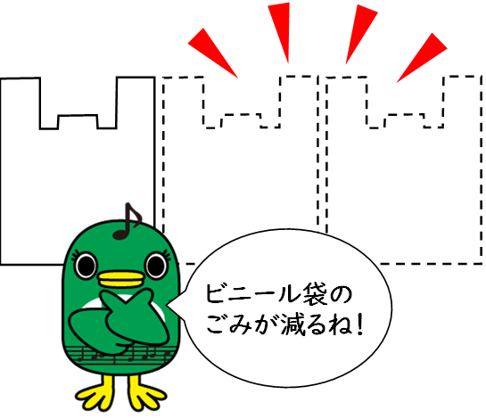 ビニール袋ごみが減るイラスト