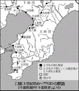 1期(8世紀初め〜771年)の駅路図