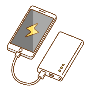 スマートフォンとモバイルバッテリーのイラスト