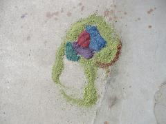 色砂で作ったデザイン