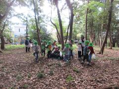 森林公園で遊んでいる子供たち
