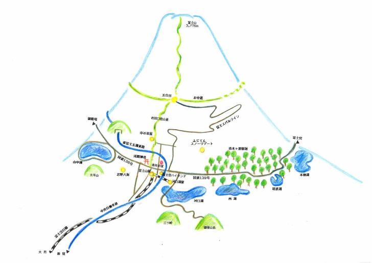 東京方面からの交通案内の図