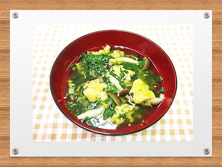 しめじとモロヘイヤのふわとろスープ