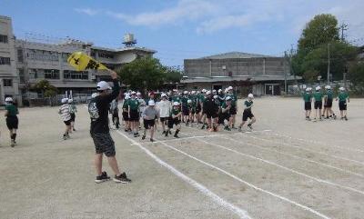 広いグランドでの練習