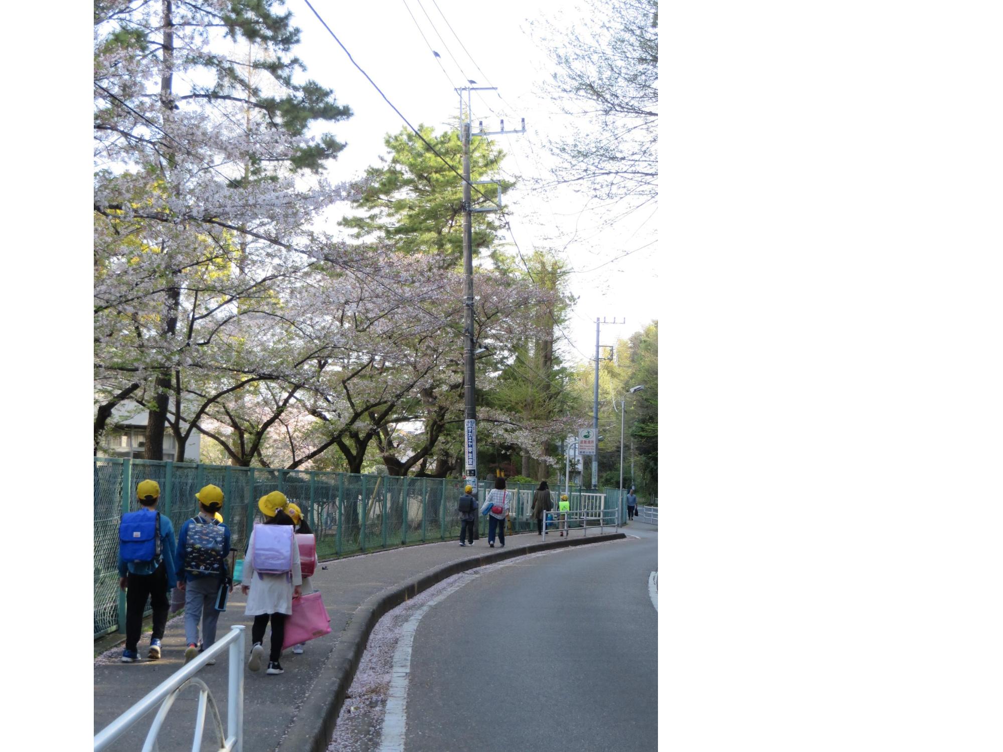 始業式の登校の様子