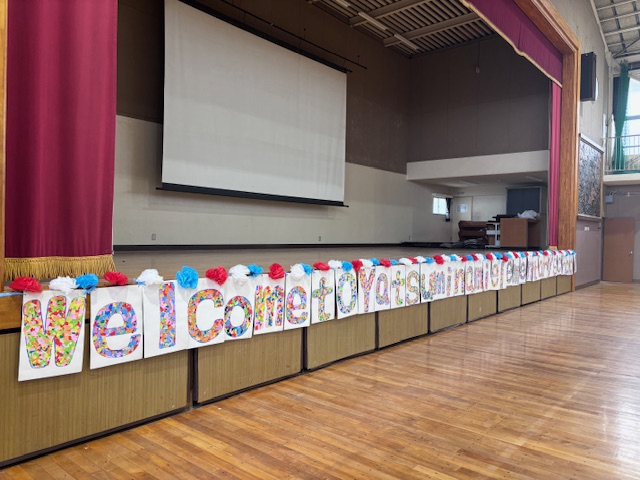 体育館のウエルカムボード