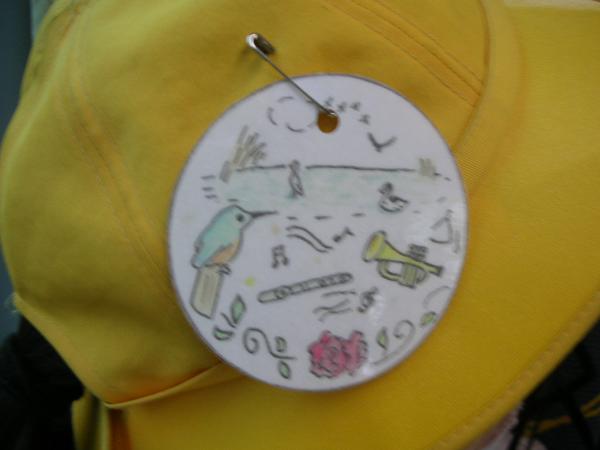 帽子につけたワッペン