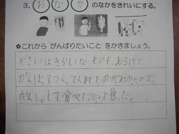 食育指導の感想