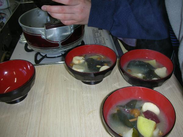 できあがったみそしる