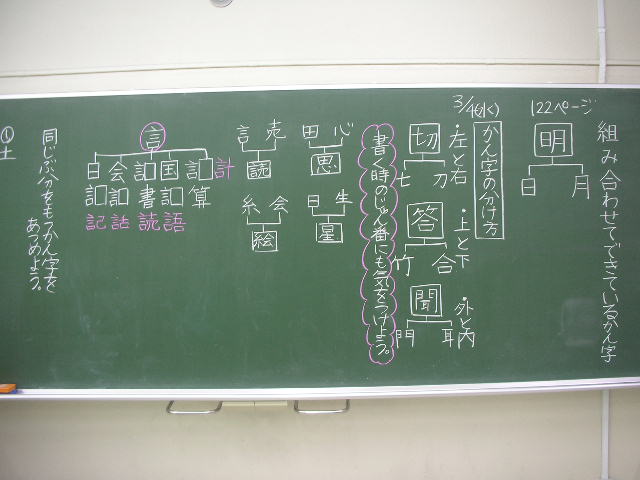 2年生国語学習の板書