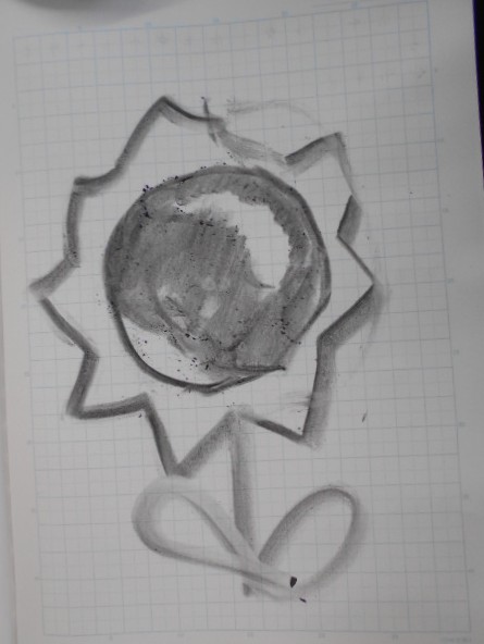 炭で描かれた絵