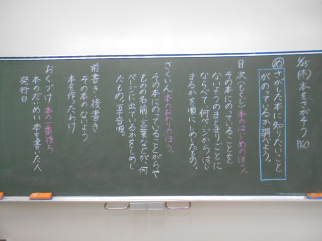 花の木学級の板書