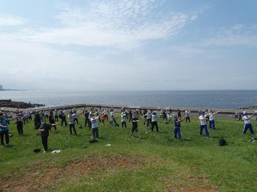 開会式のあとはラジオ体操