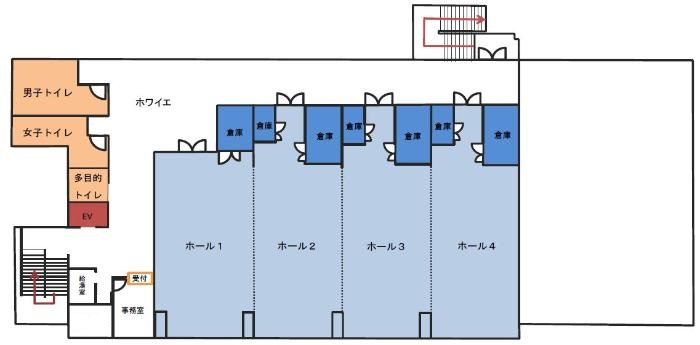 実籾コミュニティホール2階の案内図