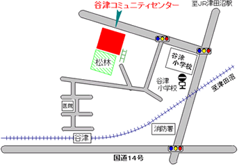 谷津コミュニティセンターの地図