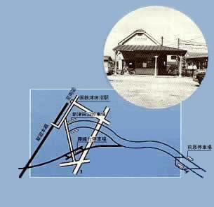 藤崎台駅の白黒写真と藤崎台駅周辺図