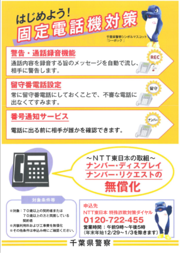 国際電話詐欺チラシ