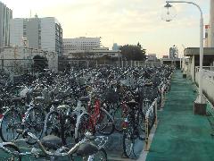 JR津田沼駅北口自転車等駐車場の屋上の風景