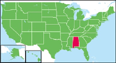 アラバマ州フーバーの位置を示す地図のイラスト