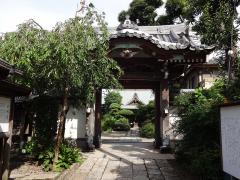 瓦屋根の門とその奥にある薬師寺の写真