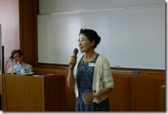 「市国際交流協会」日本語教室部会長の挨拶時の写真