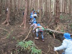 急斜面を登るところ