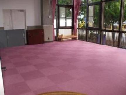 ピンクの絨毯が室内全体に敷かれてある幼児室の写真