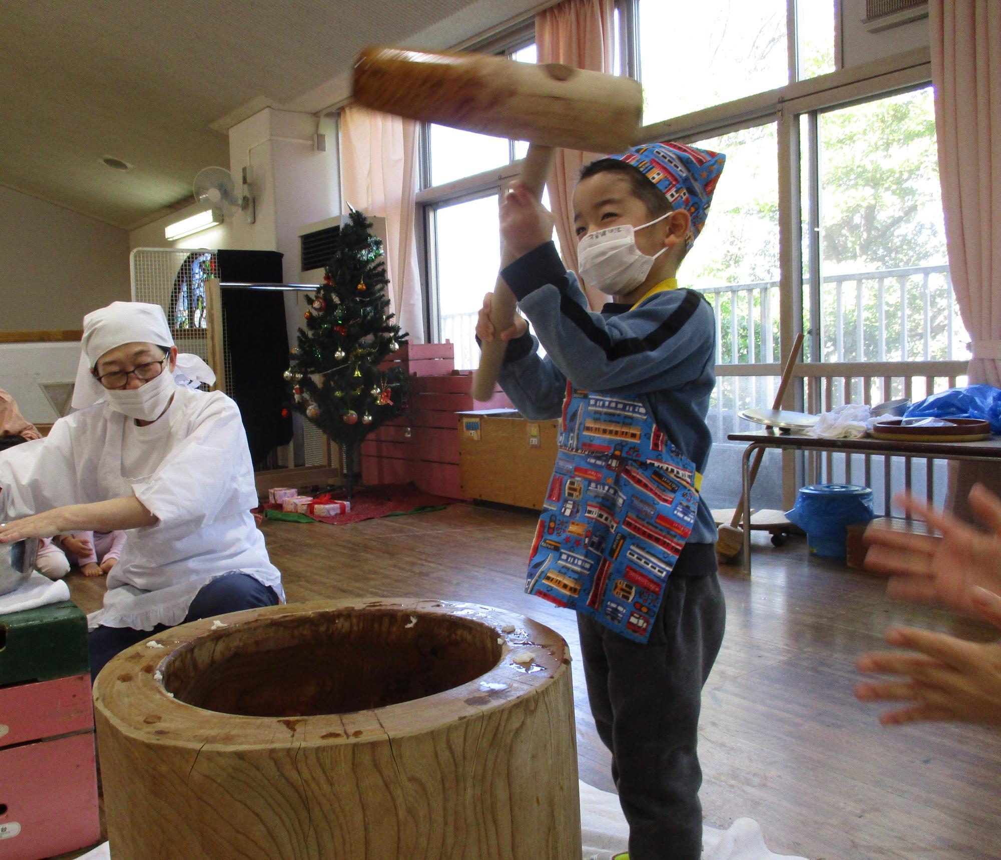 5歳児 餅つき