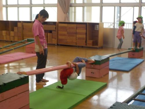一本橋につかまりレスキュー隊のようにすすんでいます